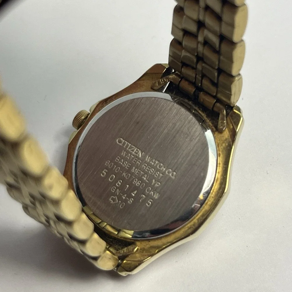 Citizen Women's Quartz Watch WR 100M Gold Tone 6010-K07980 (Needs Battery)